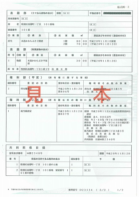 不動産購入時に必ず目にする登記簿謄本。
